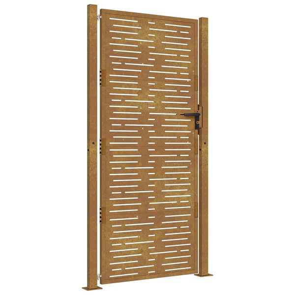 vidaXL Trädgårdsgrind 100x200 cm cortenstål fyrkantig design