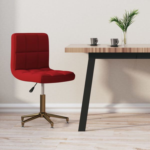 vidaXL Snurrbar matstol vinr&ouml;d sammet