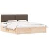 vidaXL S&auml;ngram med Kl&auml;dd Huvudgavel Taupe 180 x 200 cm Massiv furu