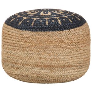 vidaXL Handgjord sittpuff bl&aring; 45x30 cm jute