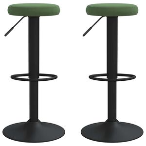 vidaXL Barstolar 2 st m&ouml;rkgr&ouml;n sammet
