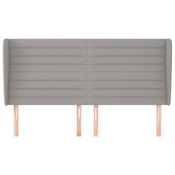 vidaXL S&auml;nggavel med kanter ljusgr&aring; 203x23x118/128 cm tyg