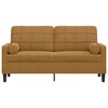 vidaXL 2-sitssoffa med prydnadskuddar brun 140 cm sammet