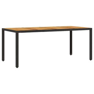 vidaXL Tr&auml;dg&aring;rdsbord med akaciatr&auml; svart 190x90x75 cm konstrotting
