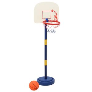 vidaXL Basketst&auml;llning med boll och pump justerbar h&ouml;jd 90/121 cm