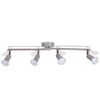 vidaXL Taklampa med 4 LED Str&aring;lkastare Satin Nickel