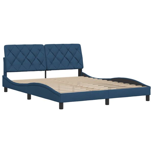 vidaXL Bed Frame without Mattress Blue 160x200 cm Fabric