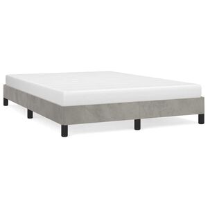 vidaXL S&auml;ngram utan madrass ljusgr&aring; 140x190 cm sammet