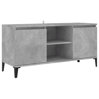 vidaXL TV-bänk med metallben betonggrå 103,5x35x50 cm