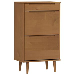 vidaXL Skosk&aring;p MOLDE brun 59,5x35x103 cm massiv furu