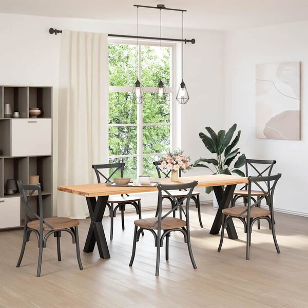 vidaXL Matbordsben X-formade 2 st svarta 50x(72-73) cm st&aring;l