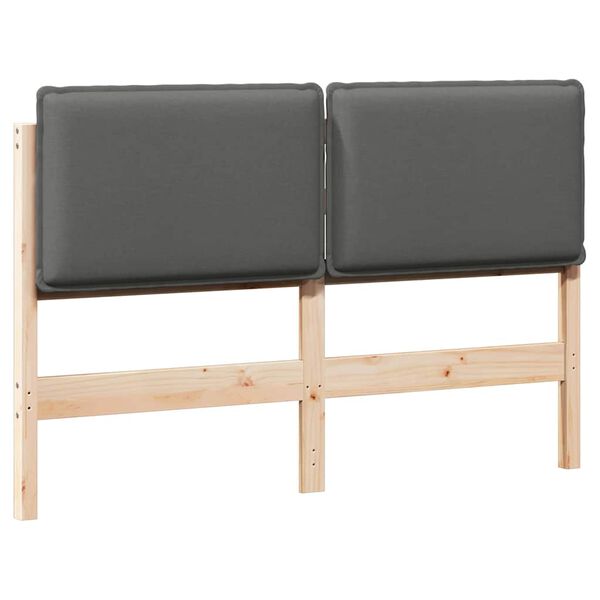 vidaXL Kl&auml;dd s&auml;nggavel Naturlig och Ljus Gr&aring; 150 cm Massiv furu