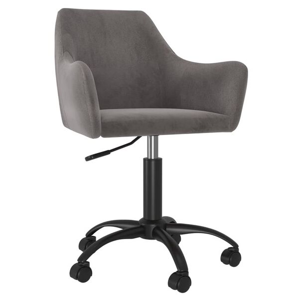 vidaXL Snurrbar matstol m&ouml;rkgr&aring; sammet