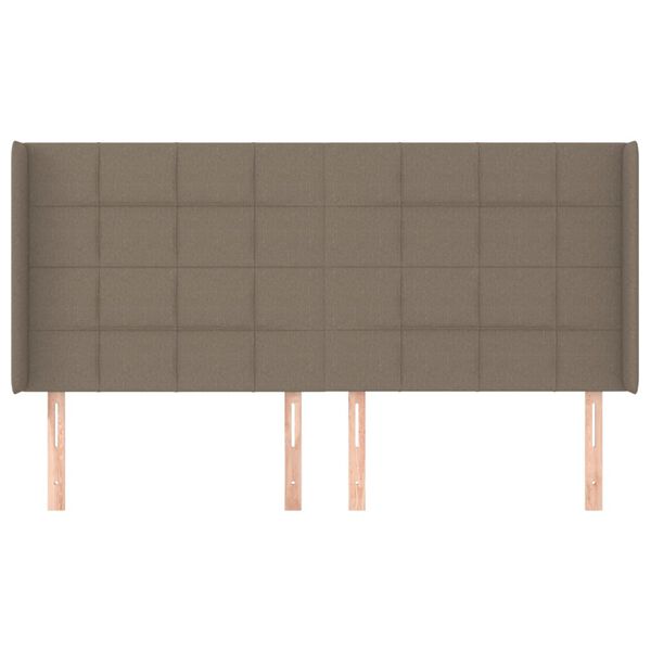 vidaXL S&auml;nggavel med kanter taupe 203x16x118/128 cm tyg