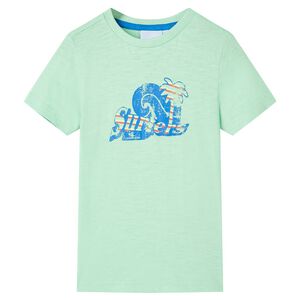 vidaXL T-shirt f&ouml;r barn ljusgr&ouml;n 128