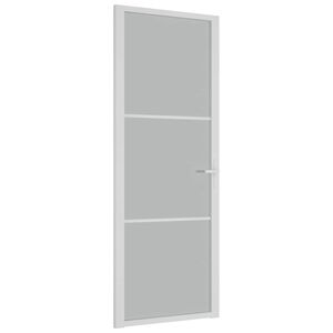 vidaXL Innerd&ouml;rr 76x201,5 cm vit matt glas och aluminium