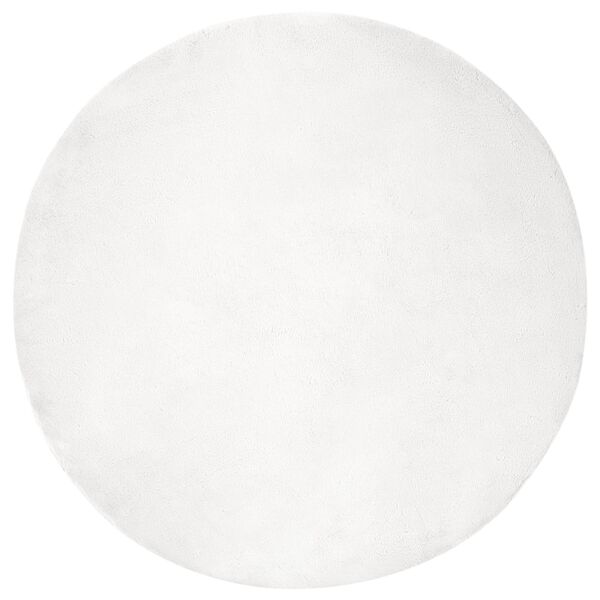 vidaXL Fusk-kaninpälsmatta Olite Vit Ø 200 cm Polyester