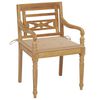 vidaXL Bataviastolar 2 st med beige dynor massiv teak