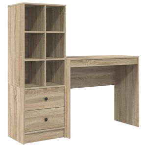 vidaXL Skrivbord Sonoma-ek 135,5 x 40 x 127 cm 2 st