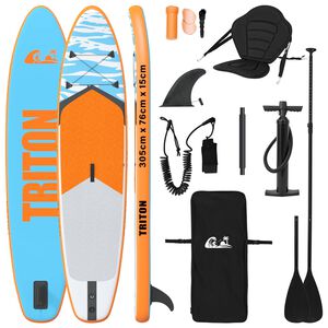 vidaXL SUP-br&auml;da med sits 2-i-1 TRITON 305 x 76 x 15 cm Bl&aring; f&ouml;r