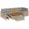 vidaXL Tr&auml;dg&aring;rdsoffset 9 st Beige konstrotting