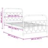 vidaXL Sängram med huvudgavel och fotgavel vit metall 100x200 cm