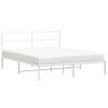 vidaXL S&auml;ngram med huvudgavel metall vit 160x200 cm