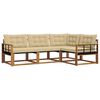 vidaXL Utomhussoffset med kudde 4 pcs Naturlig och Beige