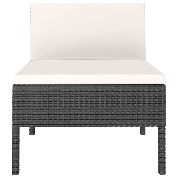 vidaXL Tr&auml;dg&aring;rdsstolar 3 st med dynor konstrotting svart