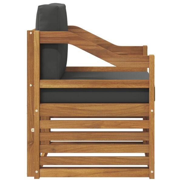 vidaXL Utomhussoffset Massivt akaciatr&auml; och polyester Naturf&auml;rg