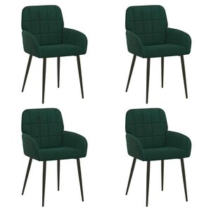 vidaXL Matstolar 4 st Sammet M&ouml;rkgr&ouml;n 56.5 x 50 x 85 cm