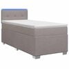 vidaXL Boxspring s&auml;ng med madrass och LED Taupe 80 x 200 cm Tyg
