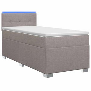vidaXL Boxspring s&auml;ng med madrass och LED Taupe 80 x 200 cm Tyg