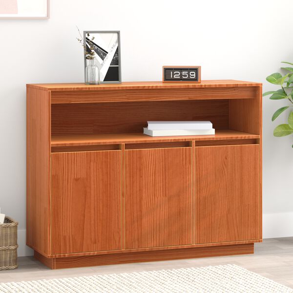 vidaXL Sideboard Vaxbrun 104,5 x 34 x 80 cm Massiv furu