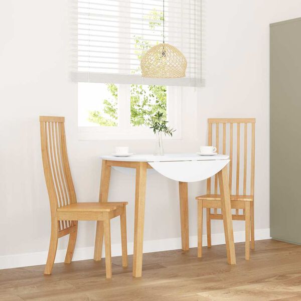 vidaXL Matstolar 2 st massivt tr&auml; gummi