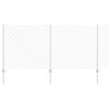 vidaXL Kedjegaller med stolpe 10 x 1 m Galvaniserat st&aring;l Silver Mesh