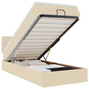 vidaXL Ottoman s&auml;ng med madrass gr&auml;ddvit 90x200 cm tyg