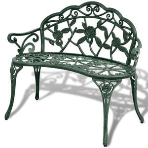 vidaXL Tr&auml;dg&aring;rdsb&auml;nk 100 cm gjuten aluminium gr&ouml;n
