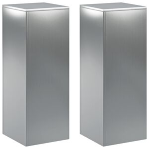 vidaXL V&auml;xtst&auml;ll 2 pcs Silver 30 x 30 x 80 cm Rostfritt st&aring;l
