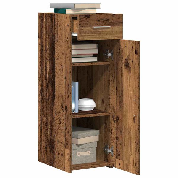 vidaXL Sideboard med l&aring;da Gammalt tr&auml; 30 x 42,5 x 93 cm