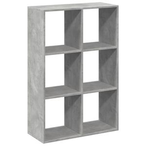 vidaXL Bokhylla/Rumsavdelare betonggr&aring; 69,5x29x103,5cm konstruerat tr&auml;