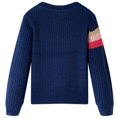 Stickad tröja för barn marinblå 128
