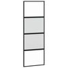 vidaXL Skjutd&ouml;rr svart 76x205 cm h&auml;rdat glas och aluminium