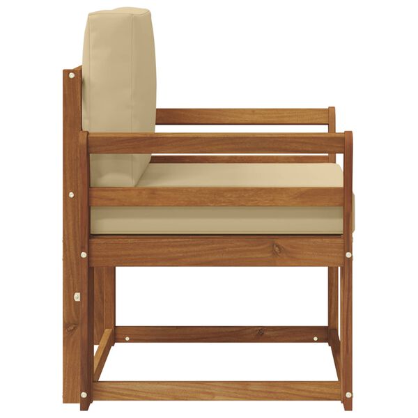 vidaXL Utomhussoffa Massivt akaciatr&auml; och polyester Naturf&auml;rg