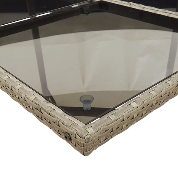 vidaXL Matgrupp f&ouml;r tr&auml;dg&aring;rden med dynor 11 delar gr&aring; konstrotting