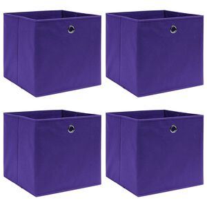 vidaXL F&ouml;rvaringsl&aring;dor 4 st non-woven tyg 28x28x28 cm lila