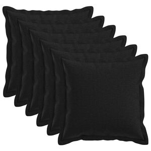vidaXL Kudd&ouml;verdrag 6 st HOUTEN Svart 40 x 40 cm Faux Linne