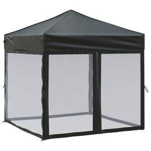 vidaXL Hopf&auml;llbart partyt&auml;lt med sidov&auml;ggar svart 2x2 m