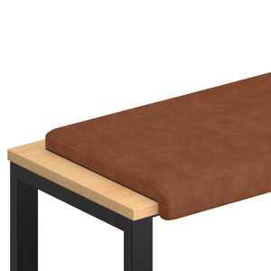 vidaXL B&auml;nk kudde Konstl&auml;der Brun Djup 35 cm