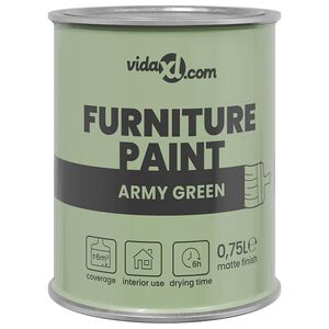 vidaXL M&ouml;belf&auml;rg Gr&ouml;n 0,75 L V&auml;ggprint